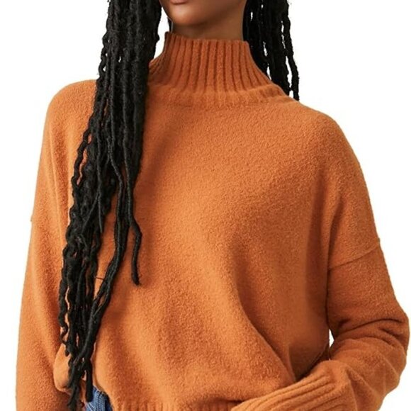 Free People Women’s Vancouver Turtleneck Sweater Size XS Color Pumpkin P… - Picture 1 of 8